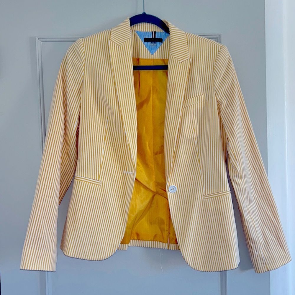 Tommy Hilfiger Yellow Pinstriped Blazer